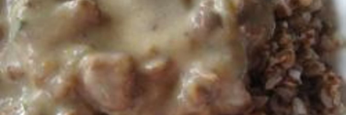 Гречка с лисичками в сливочном соусе