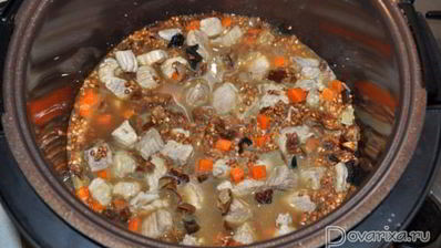 гречка с мясом и грибами в мультиварке