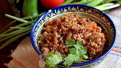 гречка с мясом на сковороде