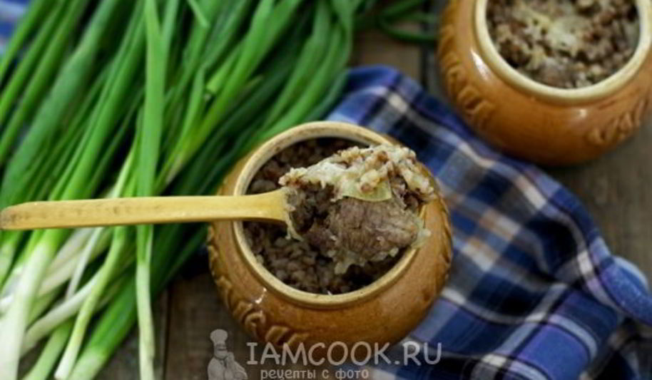Рецепт гречки с мясом в горшочке