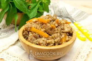 Гречка с мясом в казане