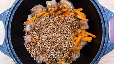 гречка с мясом в казане