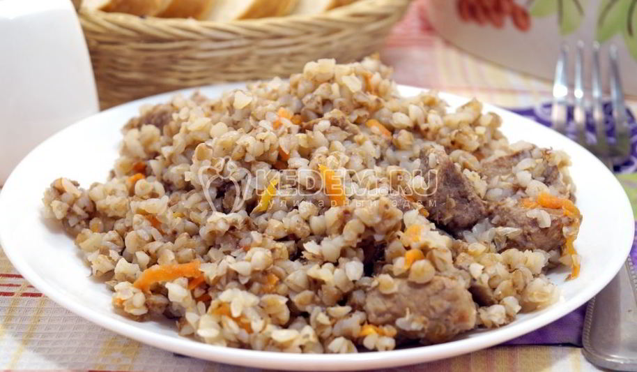 Рецепт гречки с мясом в мультиварке