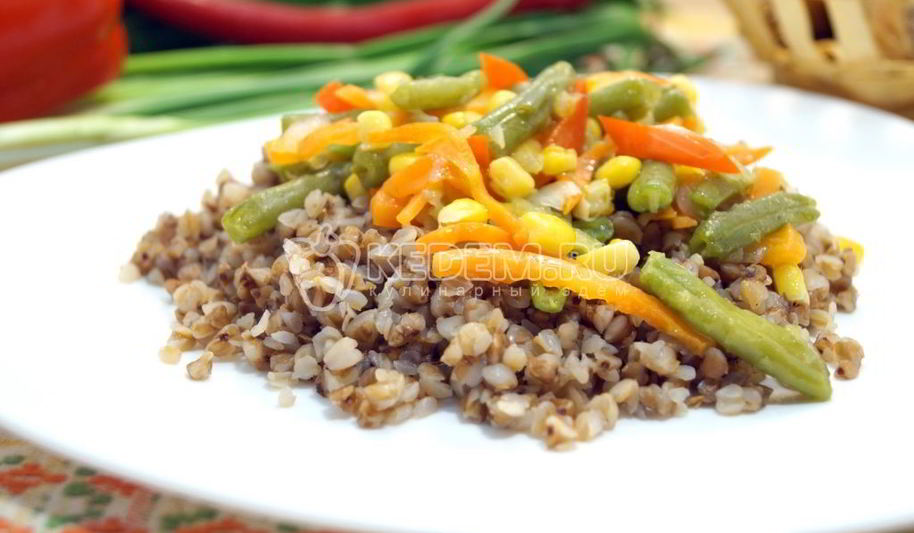Рецепт гречки с овощами и фасолью