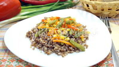 гречка с овощами и фасолью