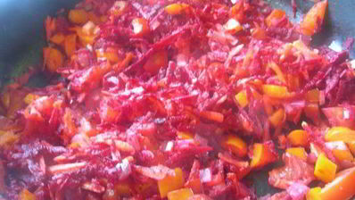 гречка с овощами и фетой