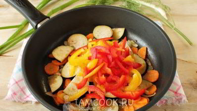 гречка с овощами на сковороде