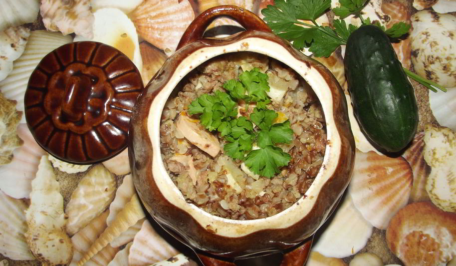 Рецепт гречки с патиссонами в горшочке