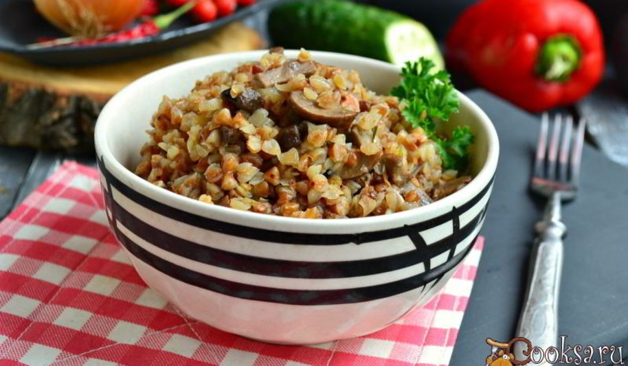 Рецепт гречки с шампиньонами в микроволновке