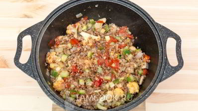 гречка с жареными овощами