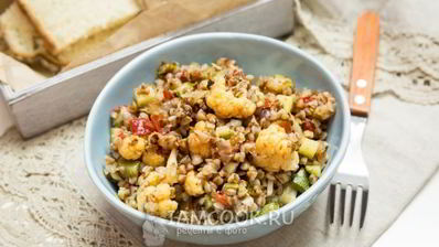 гречка с жареными овощами