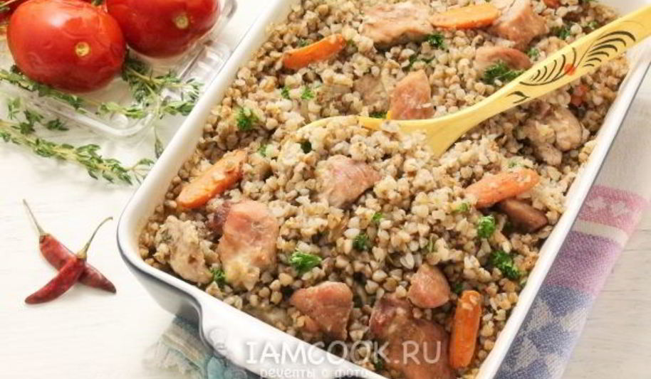 Рецепт гречки со свининой в духовке