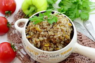 Гречка со свиным фаршем в мультиварке