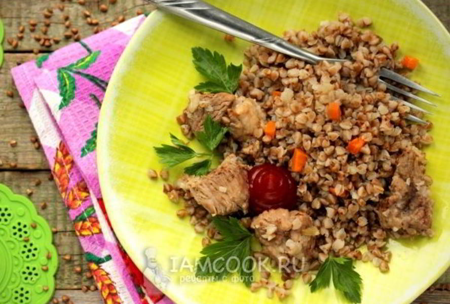 Гречка со свиным мясом в духовке