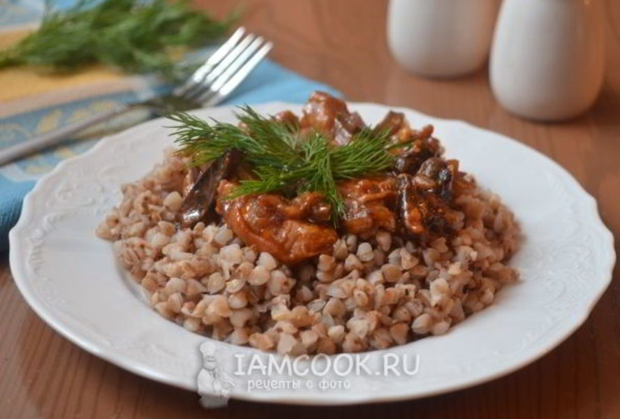 Гречка в томатно-горчичном соусе