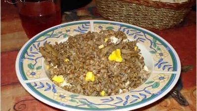 гречневая каша с белыми грибами