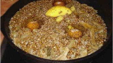 гречневая каша с белыми грибами