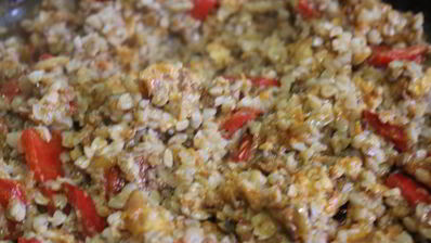 гречневая каша с болгарским перцем и фаршем