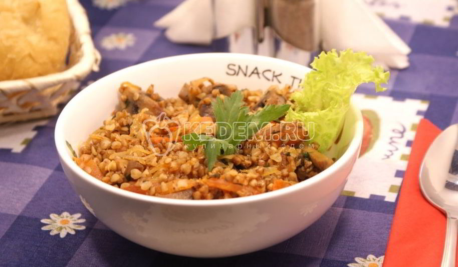 Рецепт гречневой каши с грибами и овощами