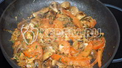 гречневая каша с грибами и овощами