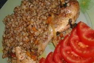 Гречневая каша с куриной ножкой