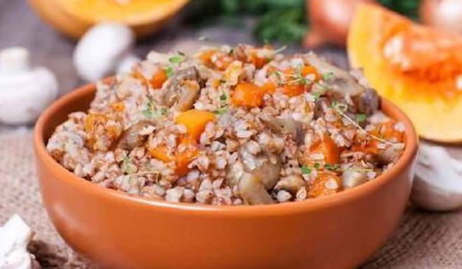 Рецепт гречневой каши с тыквой и грибами