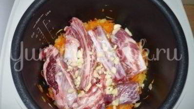 гречневая каша со свиными ребрышками из мультиварки