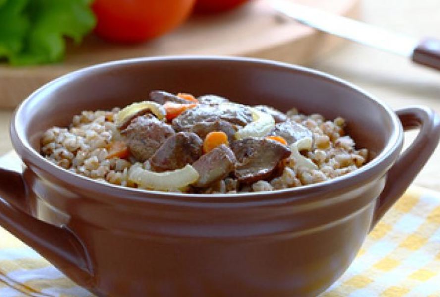 Каша гречневая с печенью