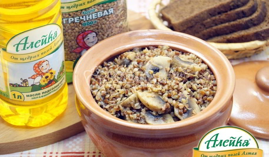 Рецепт постной гречки с грибами в горшочке