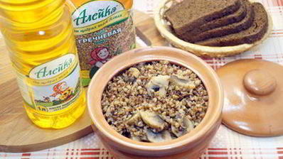 постная гречка с грибами в горшочке
