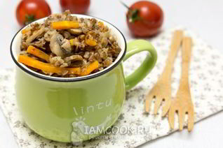 Постная гречка с грибами