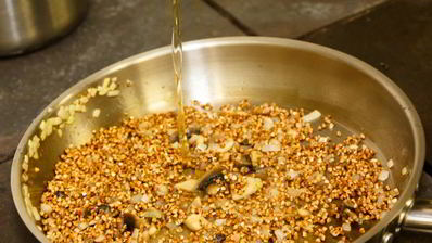 сливочная гречка с говяжьим языком