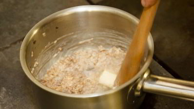 сливочная гречка с говяжьим языком