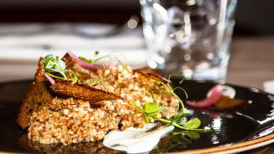 сливочная гречка с говяжьим языком