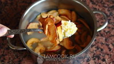 каша дружба с сушеными яблоками и изюмом