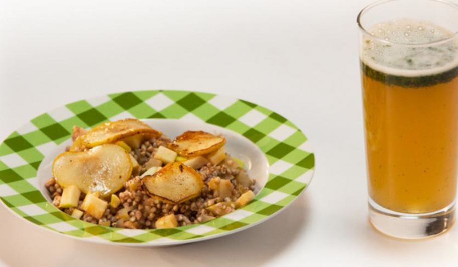 Рецепт каши из зеленой гречи с яблоком и тархун