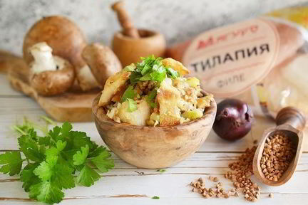 Каша по-сибирски постная с рыбой