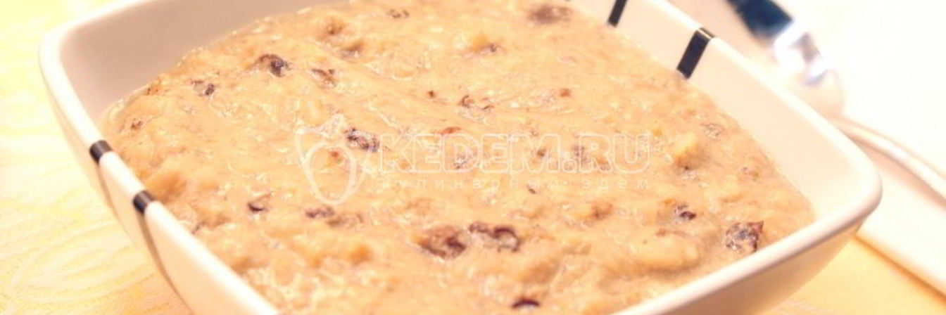 Каша рисовая с бананом и черносливом