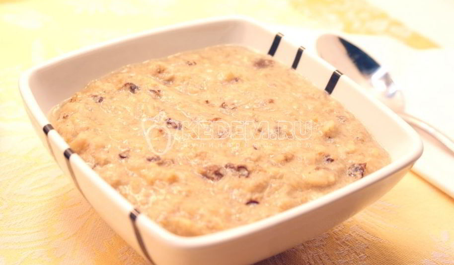 Рецепт каши рисовой с бананом и черносливом
