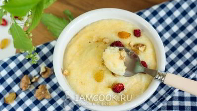 кукурузная каша на воде с молоком