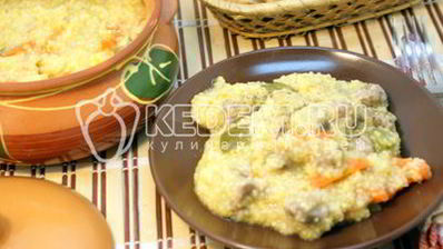 кукурузная каша с мясом по-деревенски