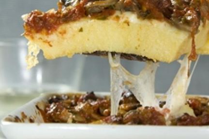 Полента с грибами и шафраном