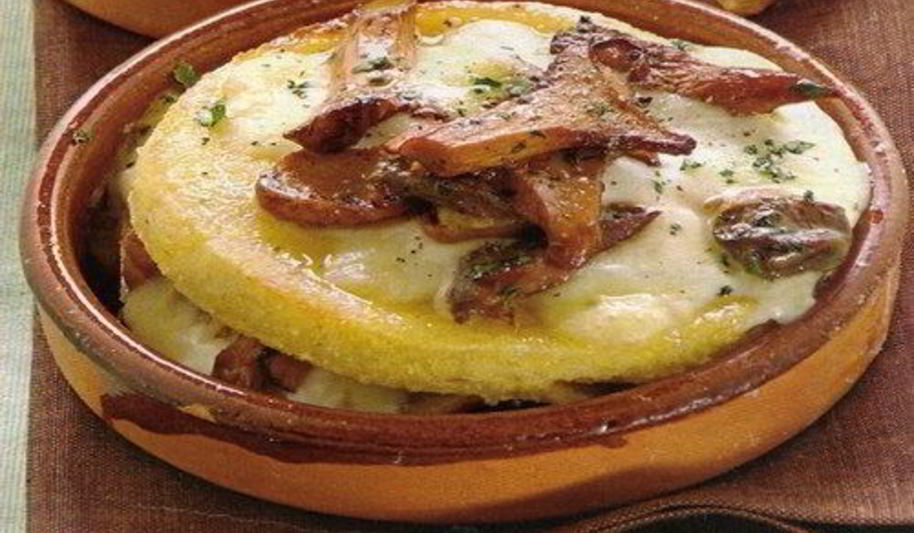 Рецепт поленты с грибами и сыром