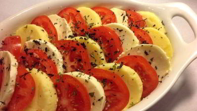 полента, запеченная с помидорами