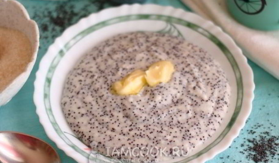 Рецепт манной каши на молоке с маком