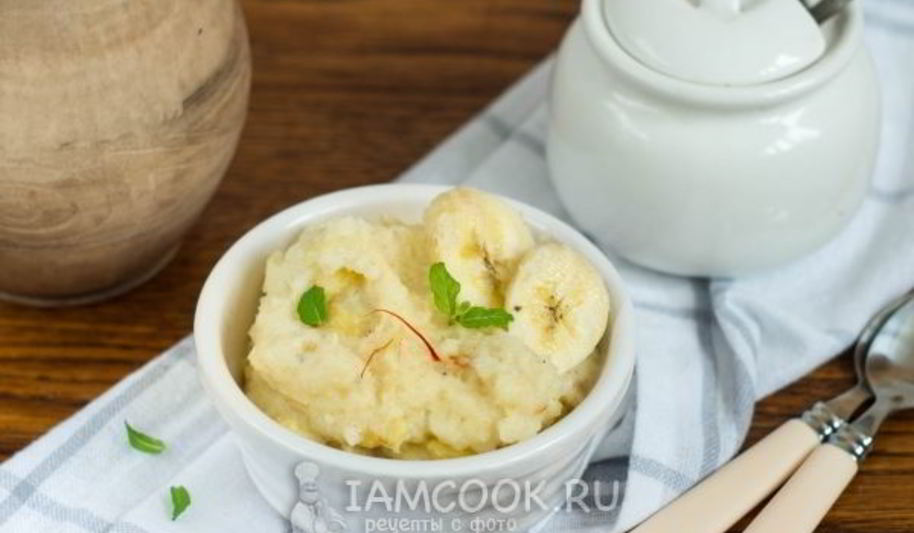 Рецепт манной каши с бананом