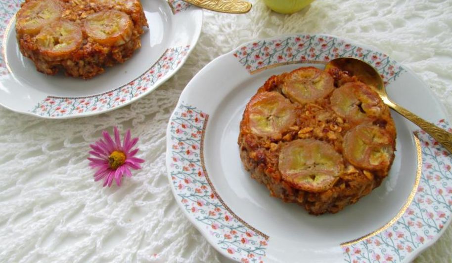 Рецепт запеченной каши с бананами и яблочным пюре перевертыш