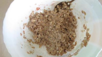 запеченная каша с бананами и яблочным пюре перевертыш