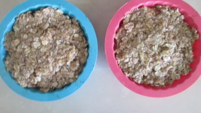 запеченная каша с бананами и яблочным пюре перевертыш