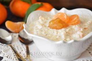 Ленивая овсяная каша с апельсиновым джемом